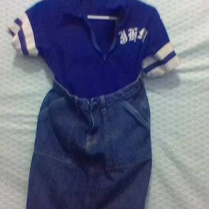 blue denim used shirt
